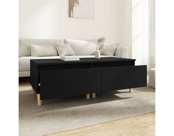 Sonata H Странични маси, 2 бр, черни, 50x46x35 см, инженерно дърво