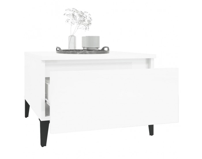 Sonata H Странична маса, бял гланц, 50x46x35 см, инженерно дърво