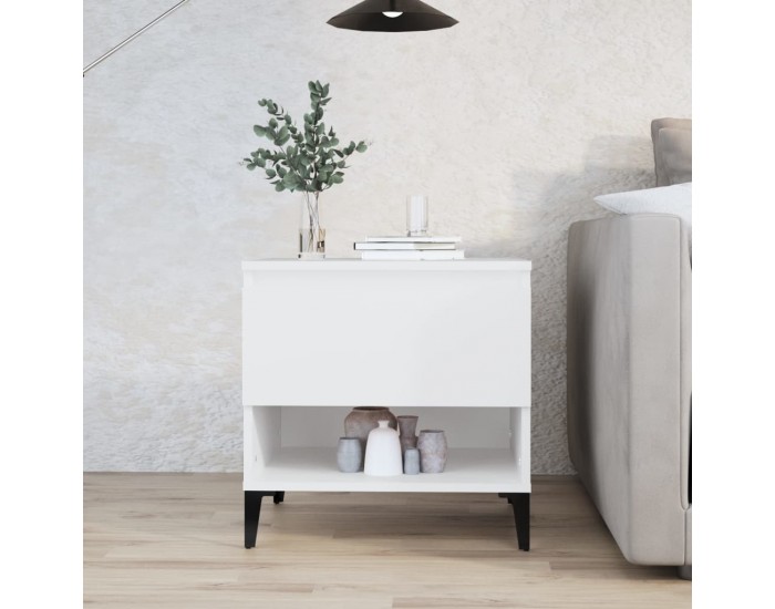 Sonata H Странична маса, бяла, 50x46x50 см, инженерно дърво