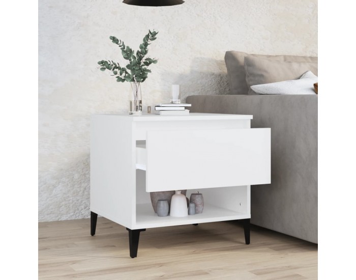 Sonata H Странична маса, бяла, 50x46x50 см, инженерно дърво