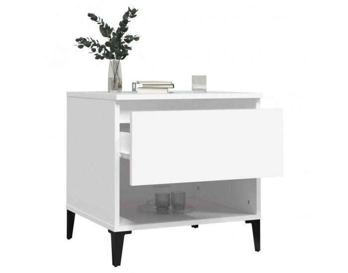 Sonata H Странична маса, бяла, 50x46x50 см, инженерно дърво