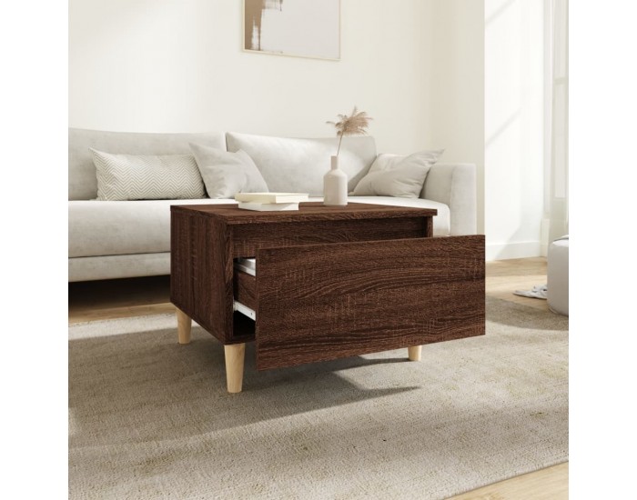 Sonata H Странични маси, 2 бр, Кафяв дъб, 50x46x35 см, инженерно дърво