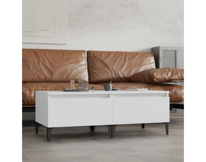 Sonata H Странични маси, 2 бр, бели, 50x46x35 см, инженерно дърво