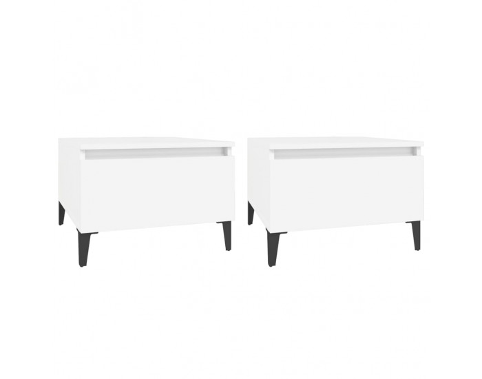 Sonata H Странични маси, 2 бр, бели, 50x46x35 см, инженерно дърво