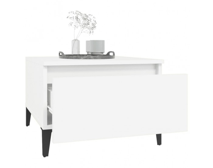 Sonata H Странични маси, 2 бр, бели, 50x46x35 см, инженерно дърво