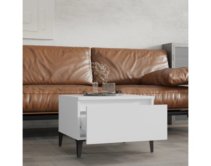 Sonata H Странични маси, 2 бр, бели, 50x46x35 см, инженерно дърво