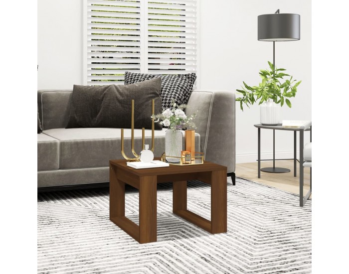 Sonata H Странична маса, кафяв дъб, 50x50x35 см, инженерно дърво