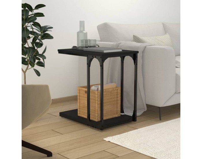 Sonata H Странична маса, черна, 50x35x52 см, инженерно дърво