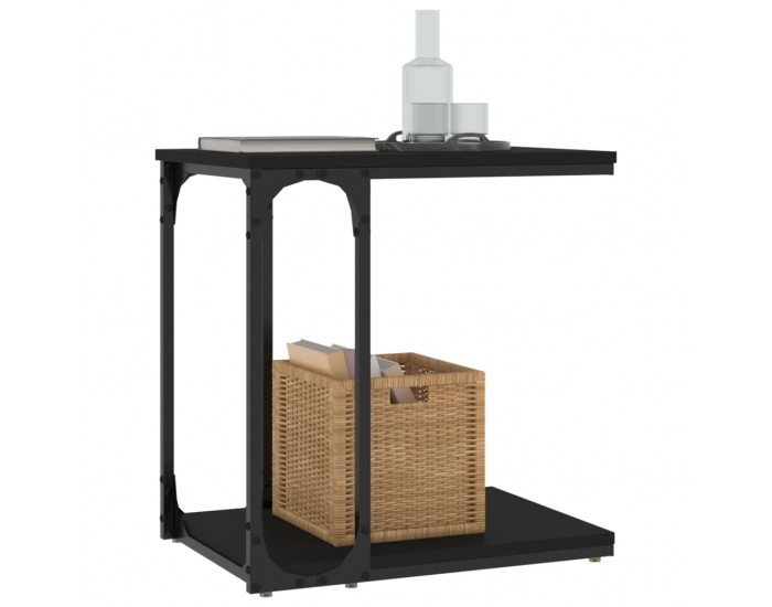 Sonata H Странична маса, черна, 50x35x52 см, инженерно дърво