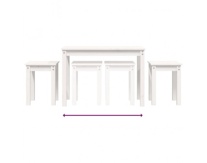 Sonata H Стифиращи маси, 3 бр, бели, бор масив