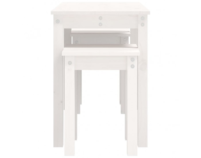 Sonata H Стифиращи маси, 3 бр, бели, бор масив