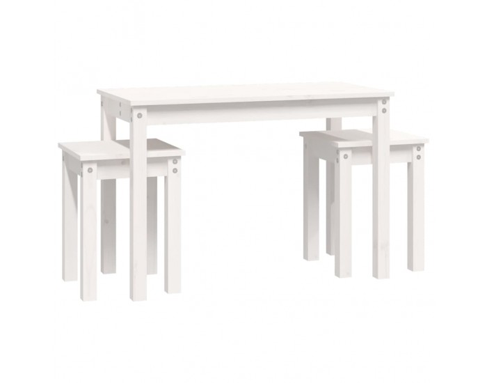 Sonata H Стифиращи маси, 3 бр, бели, бор масив