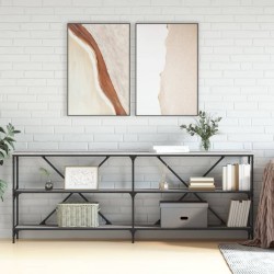 Sonata H Конзолна маса сив сонома 200x30x75 см инженерно дърво и желязо - Холни маси