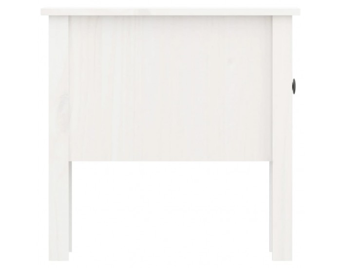 Sonata H Странична масичка, бяла, 50x50x49 см, борово дърво масив