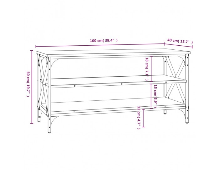 Sonata H ТB шкаф, опушен дъб, 100x40x50 см, инженерно дърво