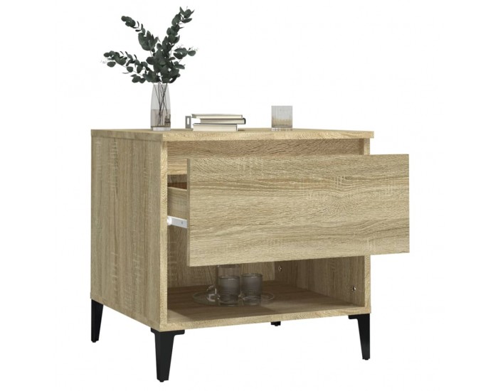 Sonata H Странични маси, 2 бр, Дъб сонома, 50x46x50 см, инженерно дърво