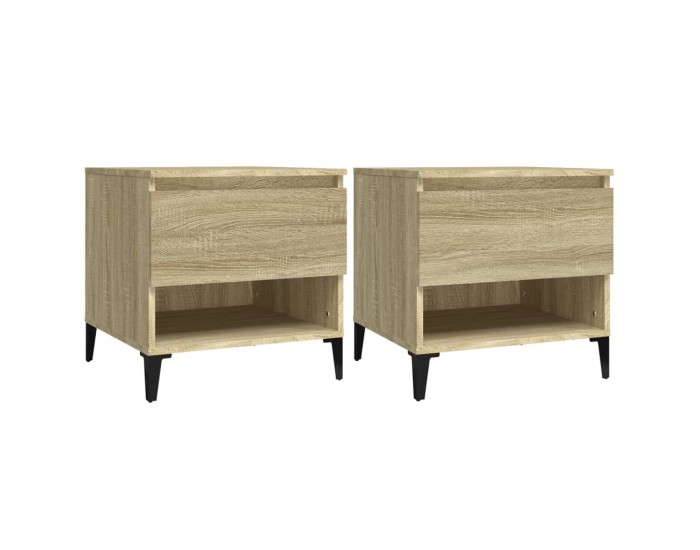 Sonata H Странични маси, 2 бр, Дъб сонома, 50x46x50 см, инженерно дърво