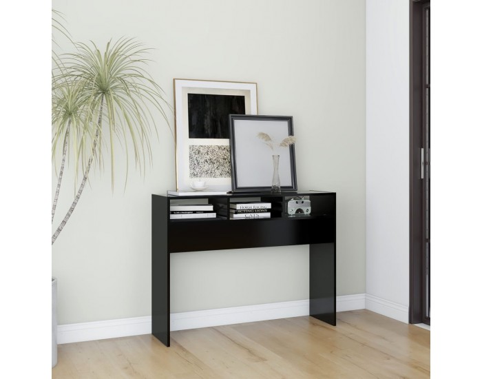 Sonata H Конзолна маса, черна, 105x30x80 см, инженерно дърво