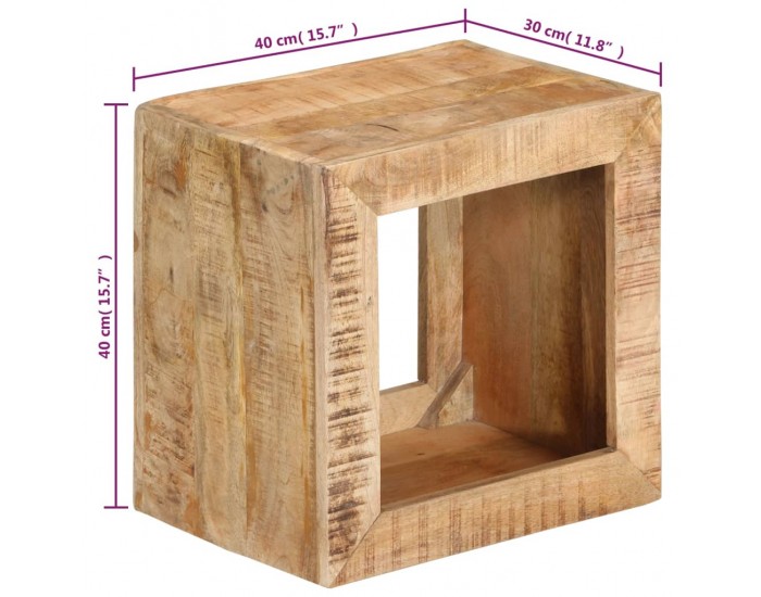 Sonata H Табуретка 40x30x40 см масивно дърво манго