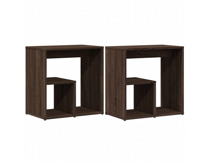 Sonata H Странични маси, 2 бр, кафяв дъб, 50x30x50 см, инеженерно дърво