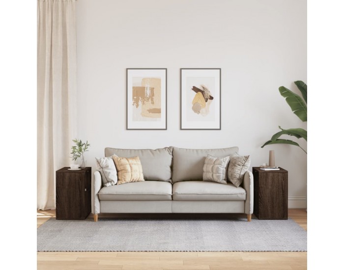 Sonata H Странични маси, 2 бр, кафяв дъб, 50x30x50 см, инеженерно дърво