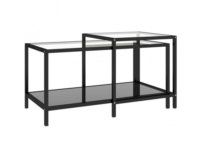 Sonata H Масички за чай, 2 бр, закалено стъкло, черни