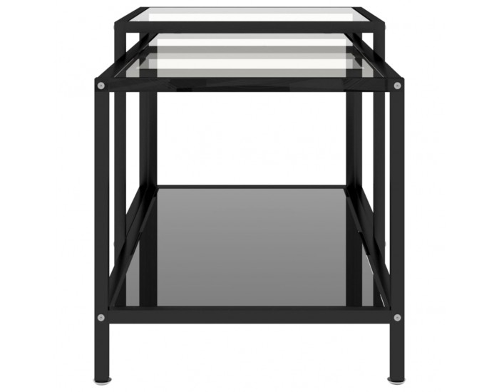 Sonata H Масички за чай, 2 бр, закалено стъкло, черни