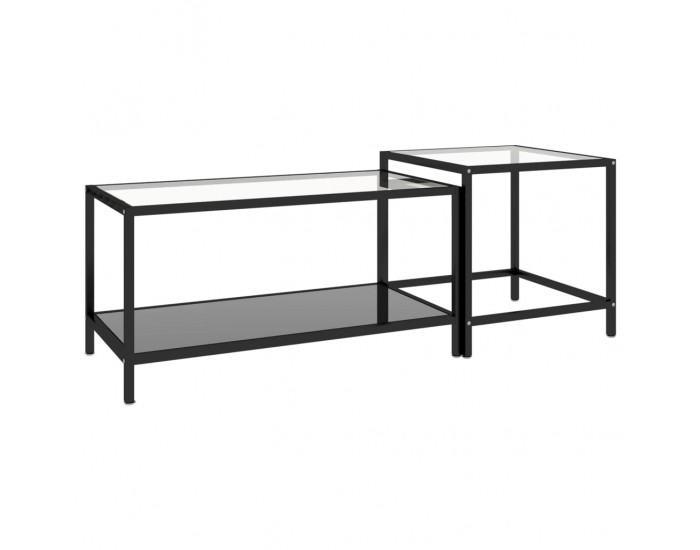 Sonata H Масички за чай, 2 бр, закалено стъкло, черни