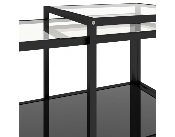 Sonata H Масички за чай, 2 бр, закалено стъкло, черни