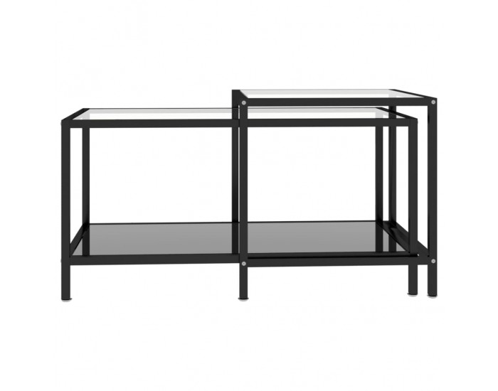 Sonata H Масички за чай, 2 бр, закалено стъкло, черни