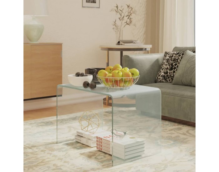 Sonata H Странична маса, черна, 40x40x60 см, закалено стъкло