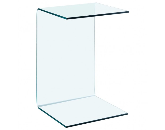 Sonata H Странична маса, черна, 40x40x60 см, закалено стъкло