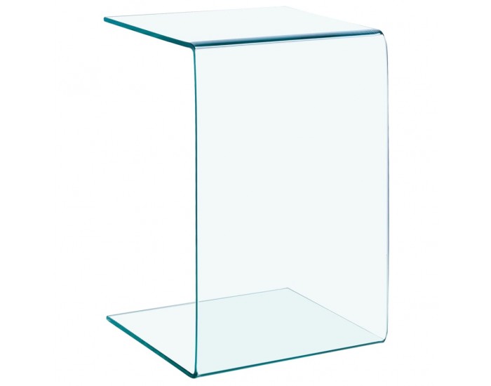 Sonata H Странична маса, черна, 40x40x60 см, закалено стъкло