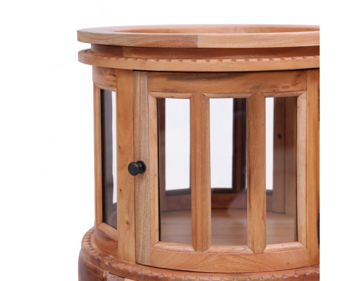 Sonata H Шкаф с витрина, естествен цвят, 50x50x76 см, махагон масив