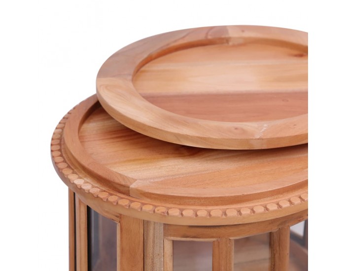 Sonata H Шкаф с витрина, естествен цвят, 50x50x76 см, махагон масив