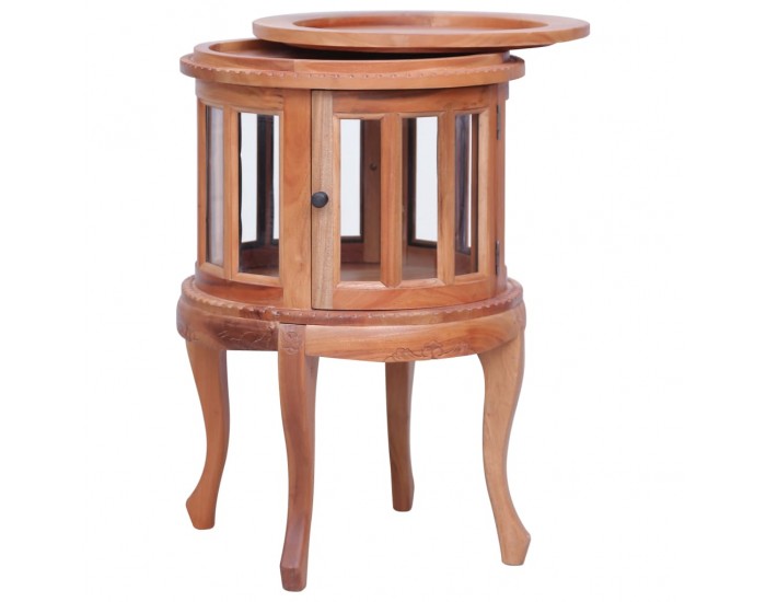 Sonata H Шкаф с витрина, естествен цвят, 50x50x76 см, махагон масив