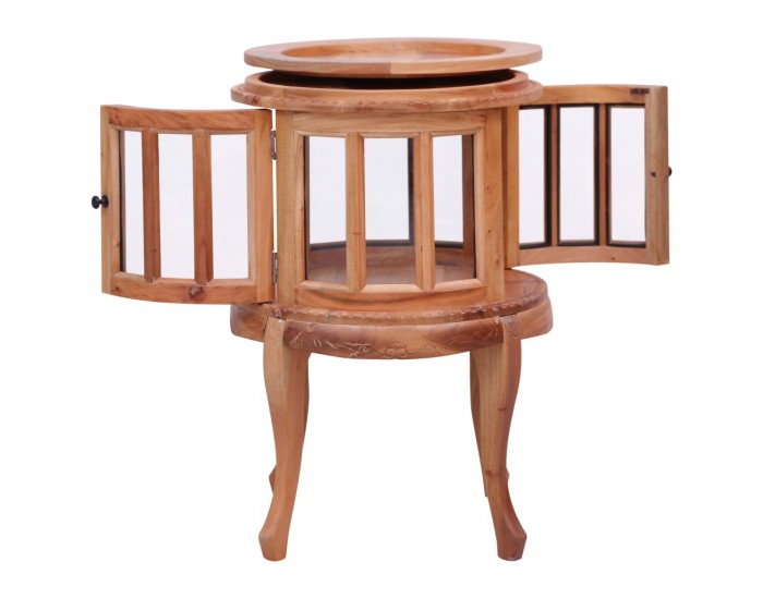 Sonata H Шкаф с витрина, естествен цвят, 50x50x76 см, махагон масив