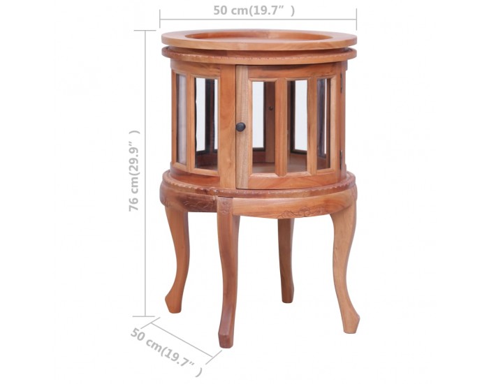 Sonata H Шкаф с витрина, естествен цвят, 50x50x76 см, махагон масив