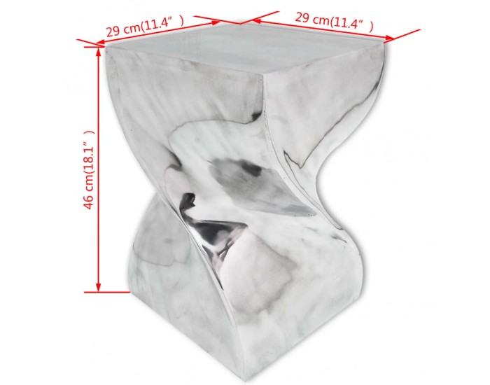 Sonata H, Табуретка/странична масичка, извита форма, алуминий, сребриста