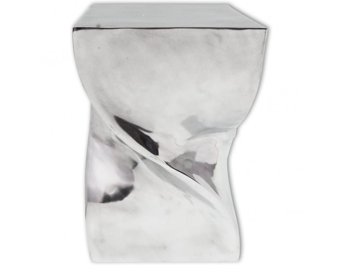 Sonata H, Табуретка/странична масичка, извита форма, алуминий, сребриста