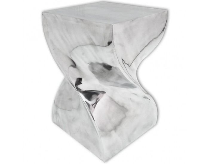 Sonata H, Табуретка/странична масичка, извита форма, алуминий, сребриста