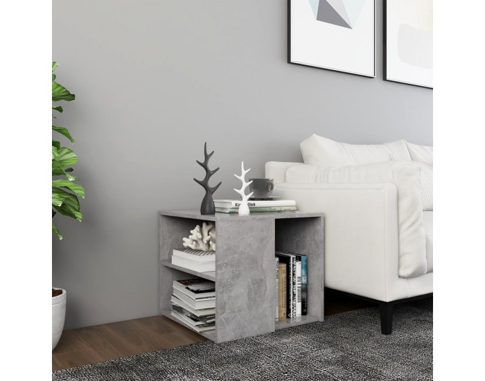 Sonata H Странична маса, бетонно сива, 50x50x45 см, инженерно дърво