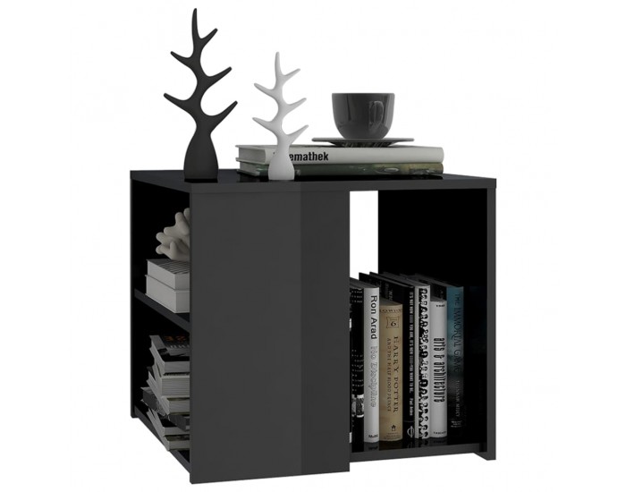 Sonata H Странична маса, сив гланц, 50x50x45 см, инженерно дърво