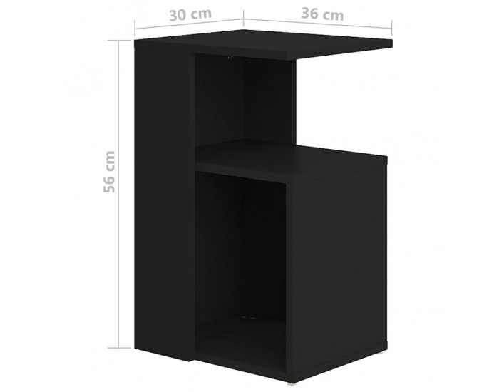 Sonata H Странична маса, черна, 36x30x56 см, инженерно дърво