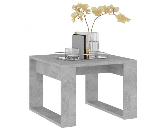 Sonata H Странична маса, бетонно сива, 50x50x35 см, инженерно дърво