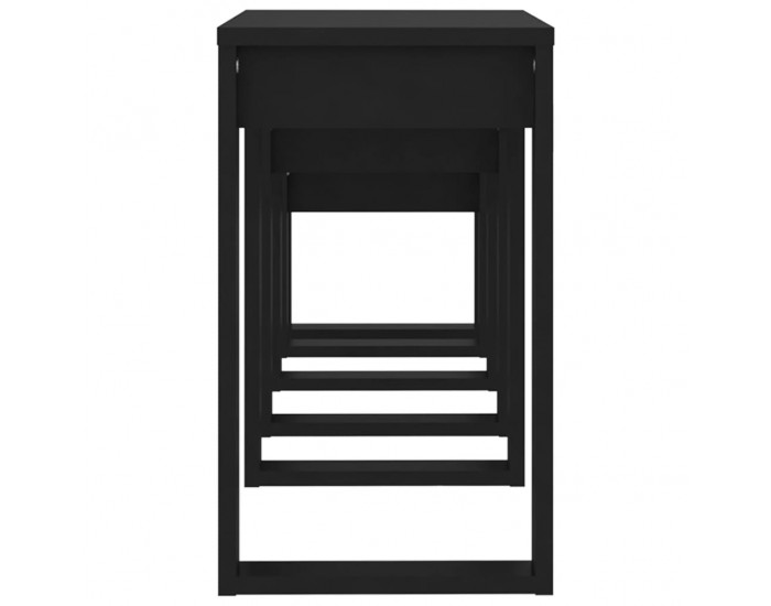 Sonata H Стифиращи маси, 3 бр, черни, инженерно дърво