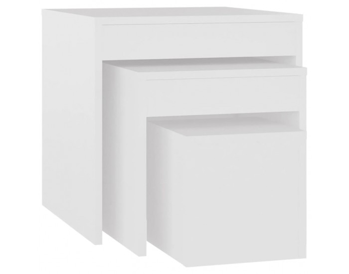 Sonata H Стифиращи маси, 3 бр, бели, инженерно дърво