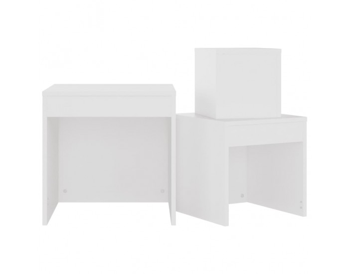 Sonata H Стифиращи маси, 3 бр, бели, инженерно дърво