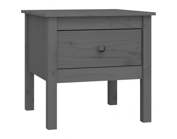 Sonata H Странична масичка, сива, 50x50x49 см, борово дърво масив