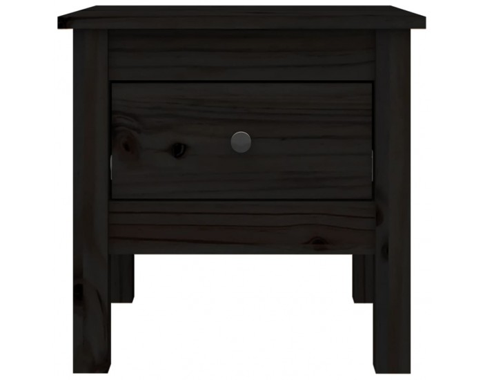 Sonata H Странични масички, 2 бр, Черен, 40x40x39 см, борово дърво масив